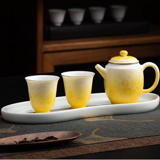 Artisano Hand-Carved Floral Spirit - "Twelve Flower Deities" Teaware Set