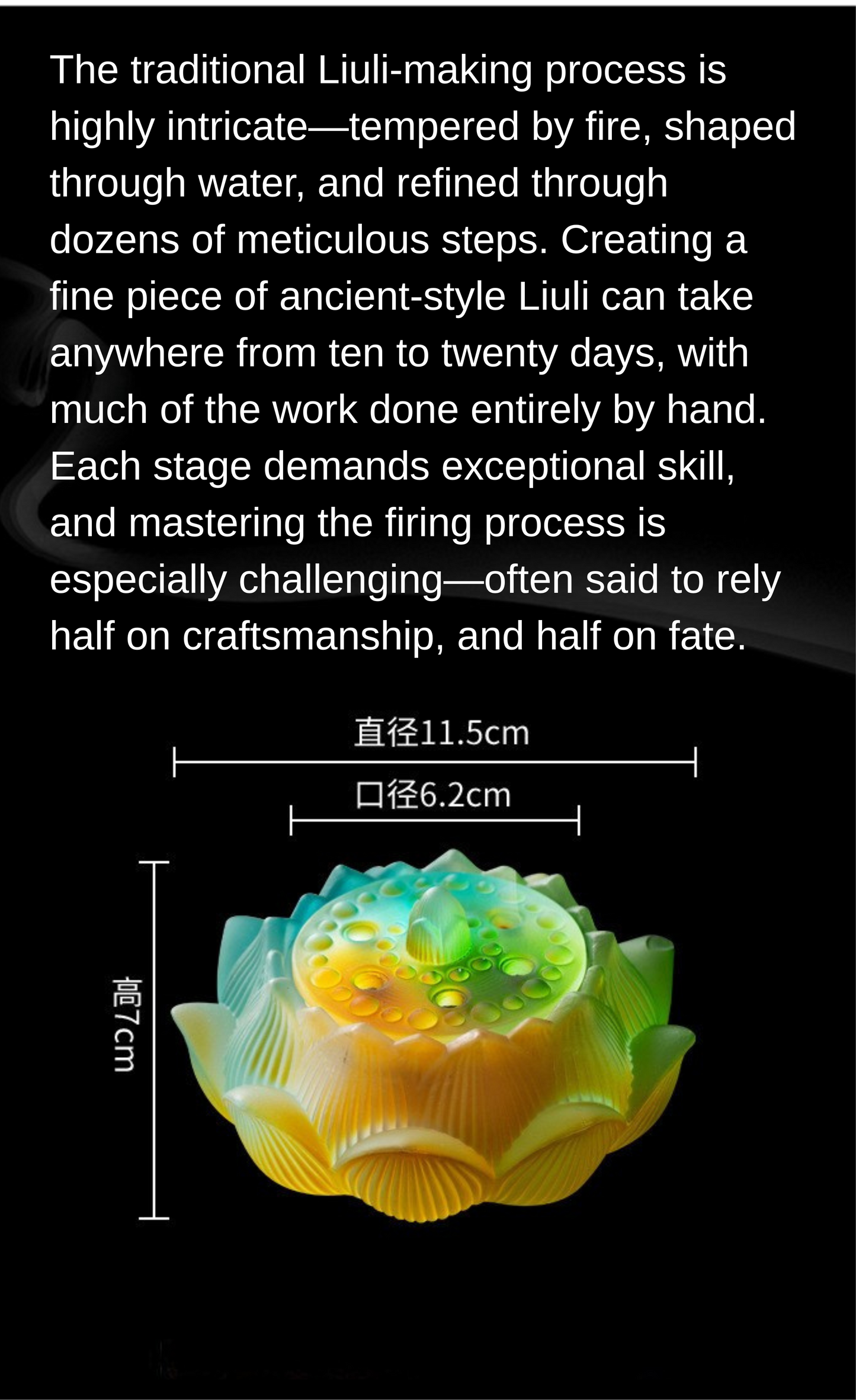 Artisano Ancient Asian Handcrafted Liuli Lotus Incense Burner
