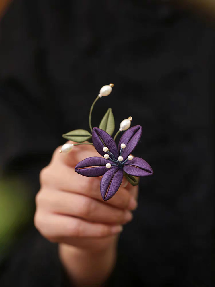 職人の手仕事によるシルクの禅花/中国無形文化遺産の花の芸術