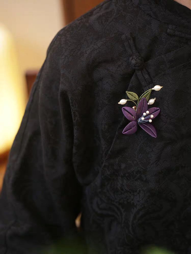職人の手仕事によるシルクの禅花/中国無形文化遺産の花の芸術
