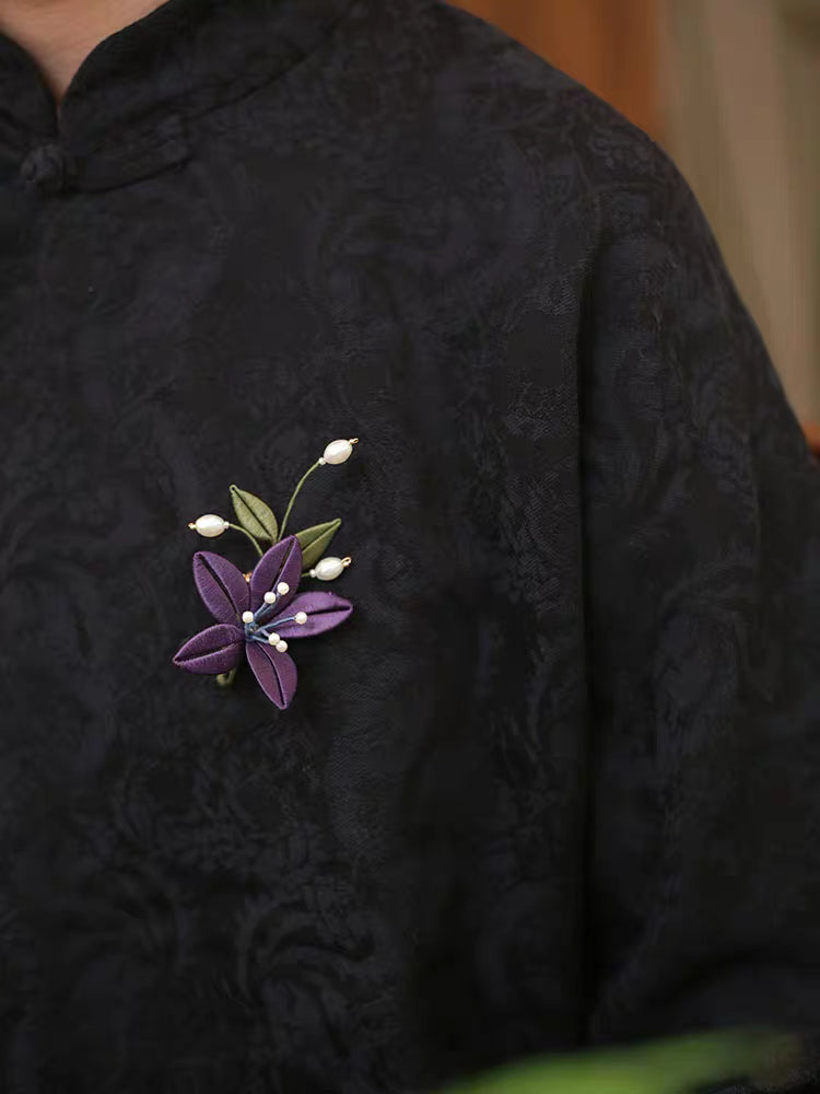 職人の手仕事によるシルクの禅花/中国無形文化遺産の花の芸術